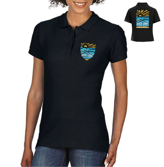 Beach Sprints Womens Polo Shirt - Black