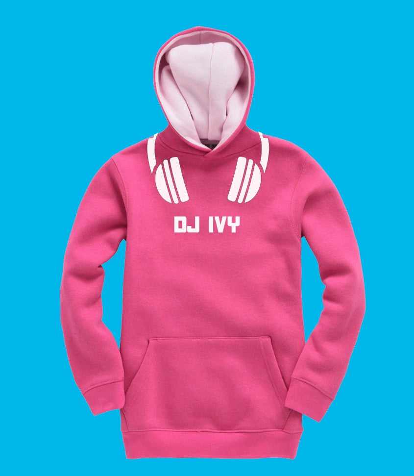 Glow in the dark DJ pink hoodie