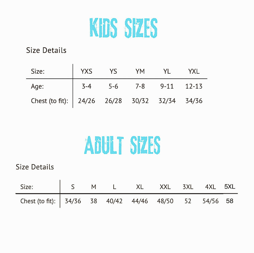 t-shirt sizes