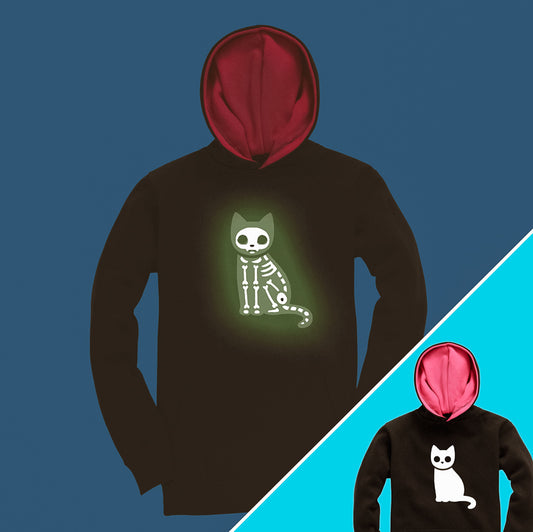 Cat X-ray Glow in the Dark Kids Hoodie