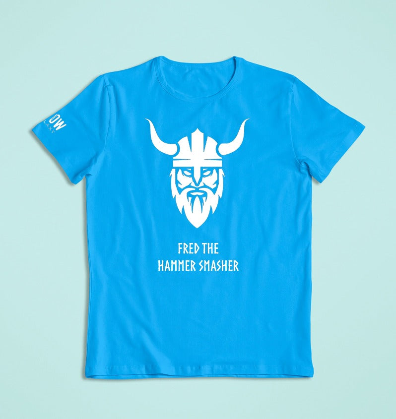 Personalised Viking T-shirt Glow in the dark in blue
