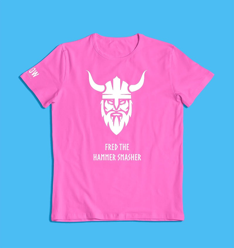 Personalised Viking T-shirt Glow in the dark in pink