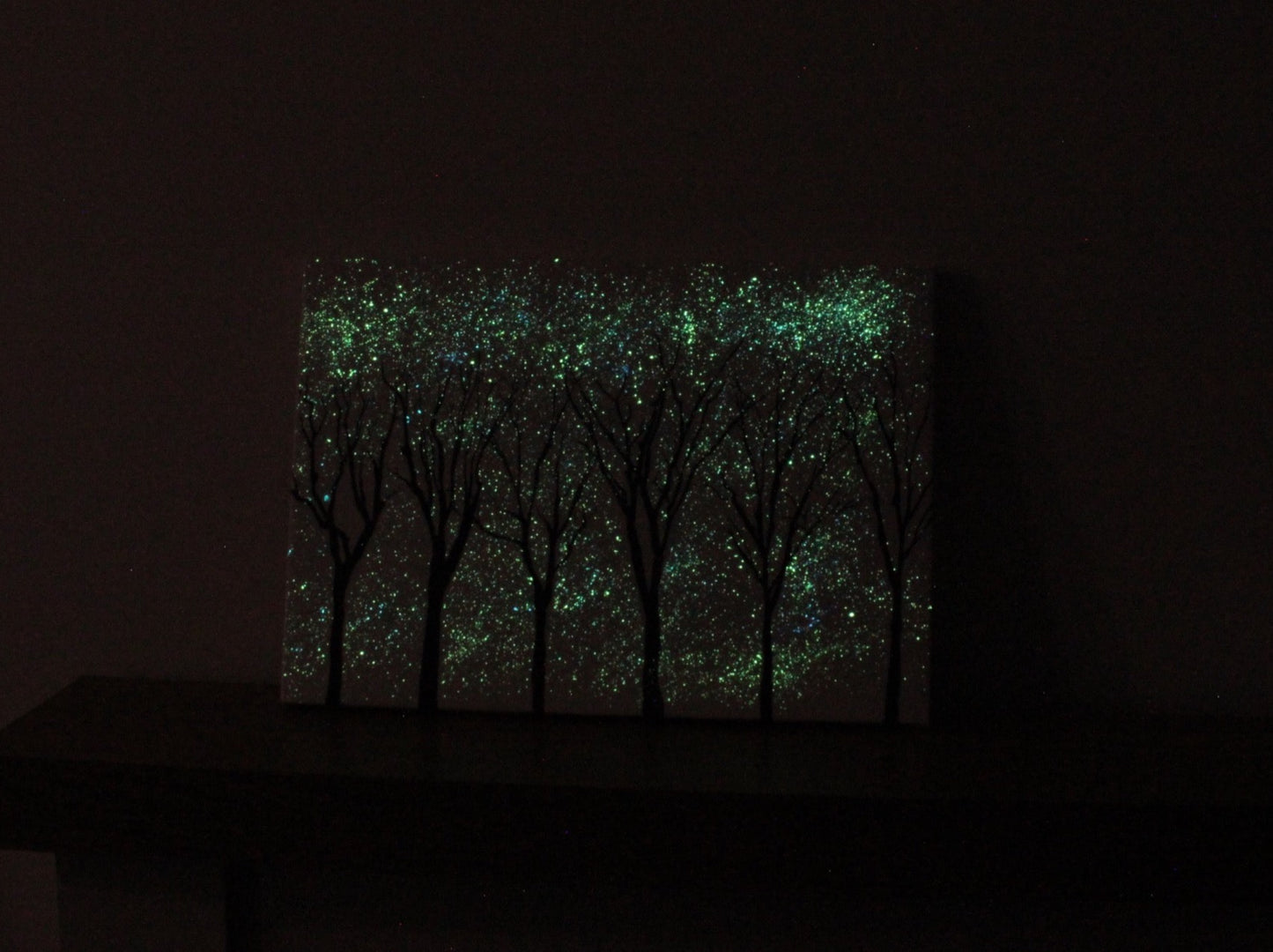 Glow in the dark trees canvas
