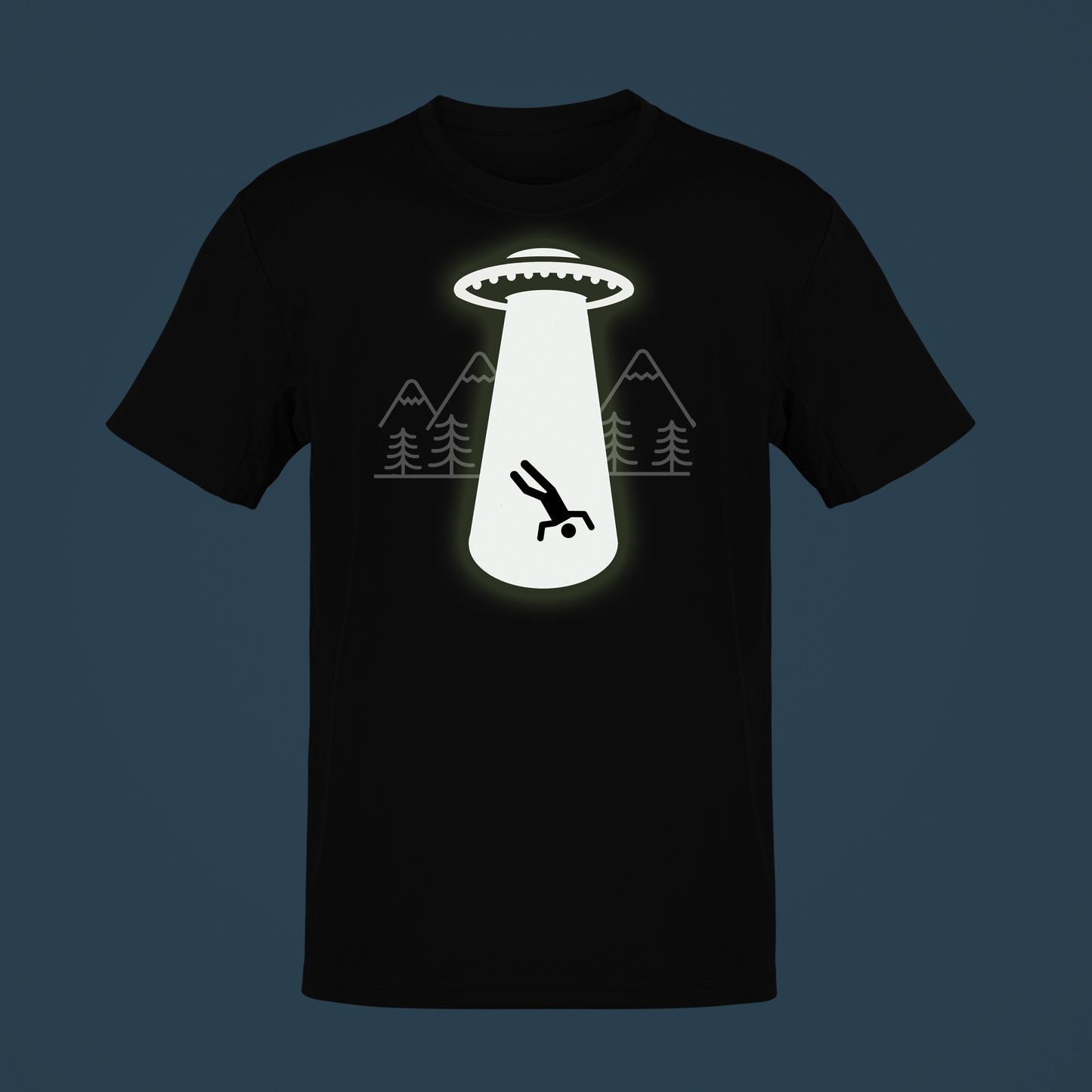 UFO in Mountains Glow in the Dark T-Shirt