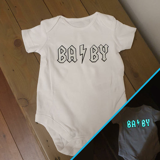 AC/DC style baby grow