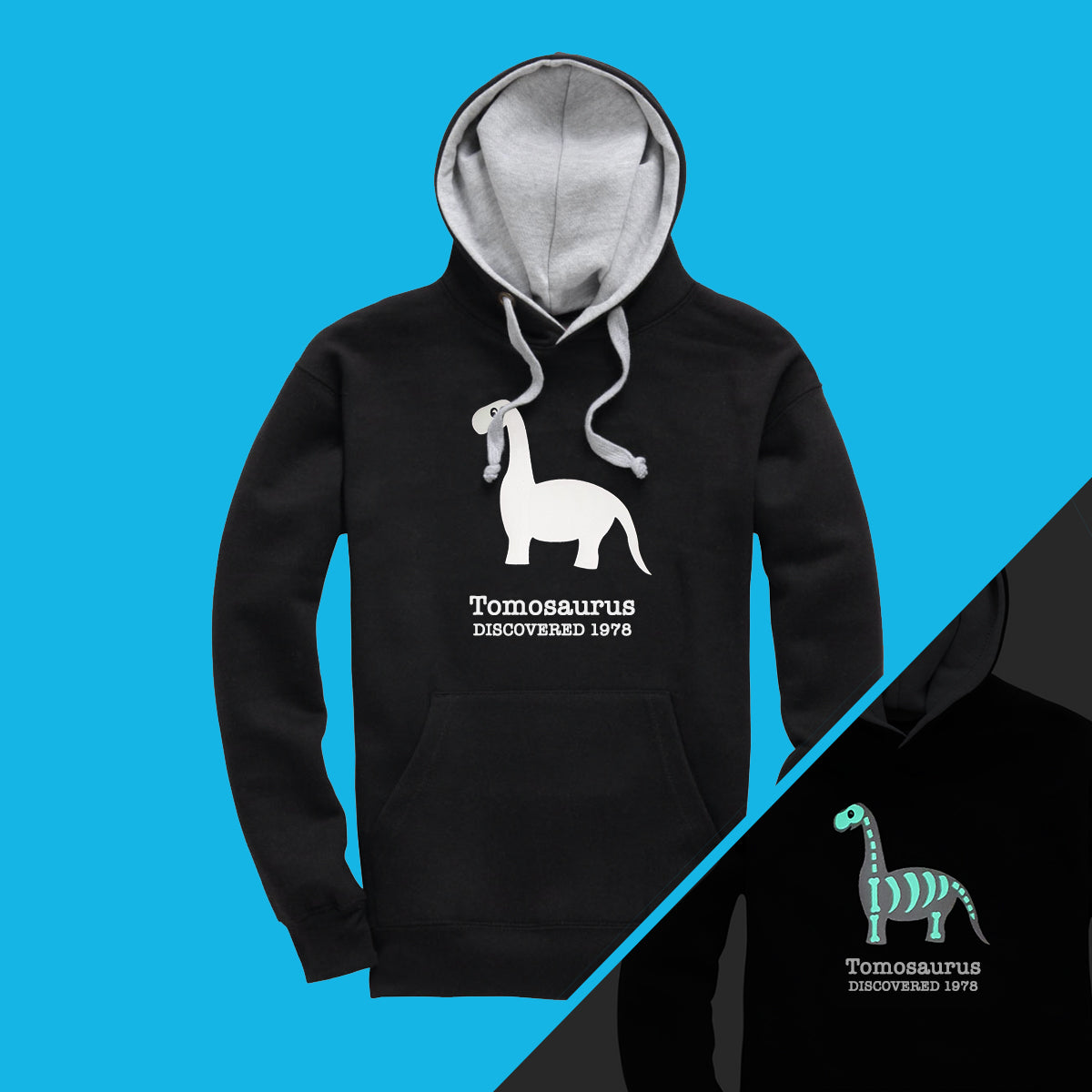 Dinosaur Hoodie - Glow in the Dark Adults