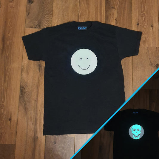Happy Face Glow in the Dark Skull T-Shirt
