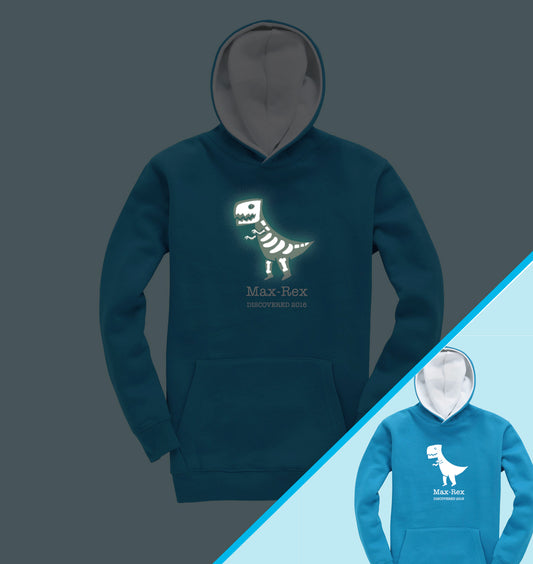 T-Rex hoodie in blue
