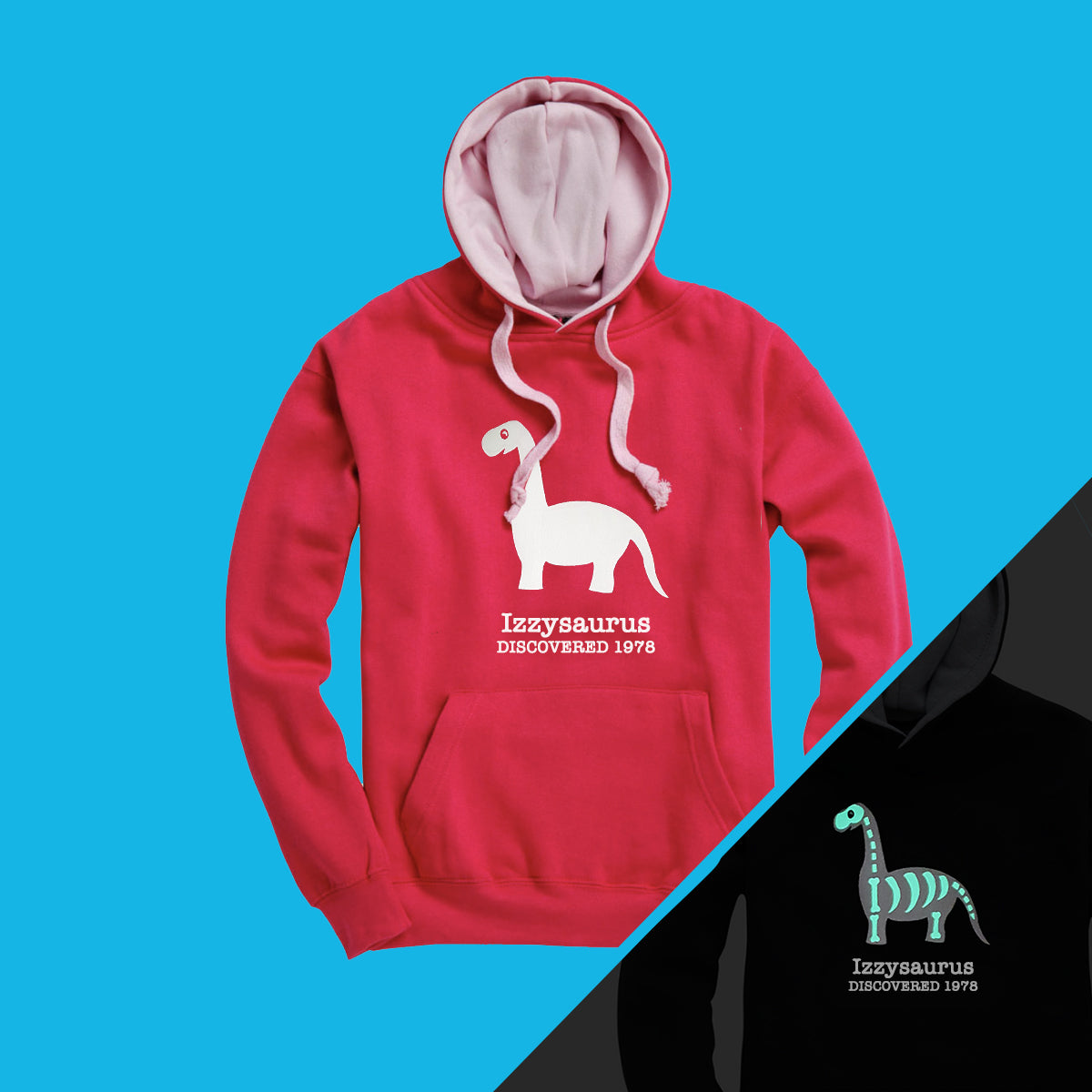 Dinosaur Hoodie - Glow in the Dark Adults