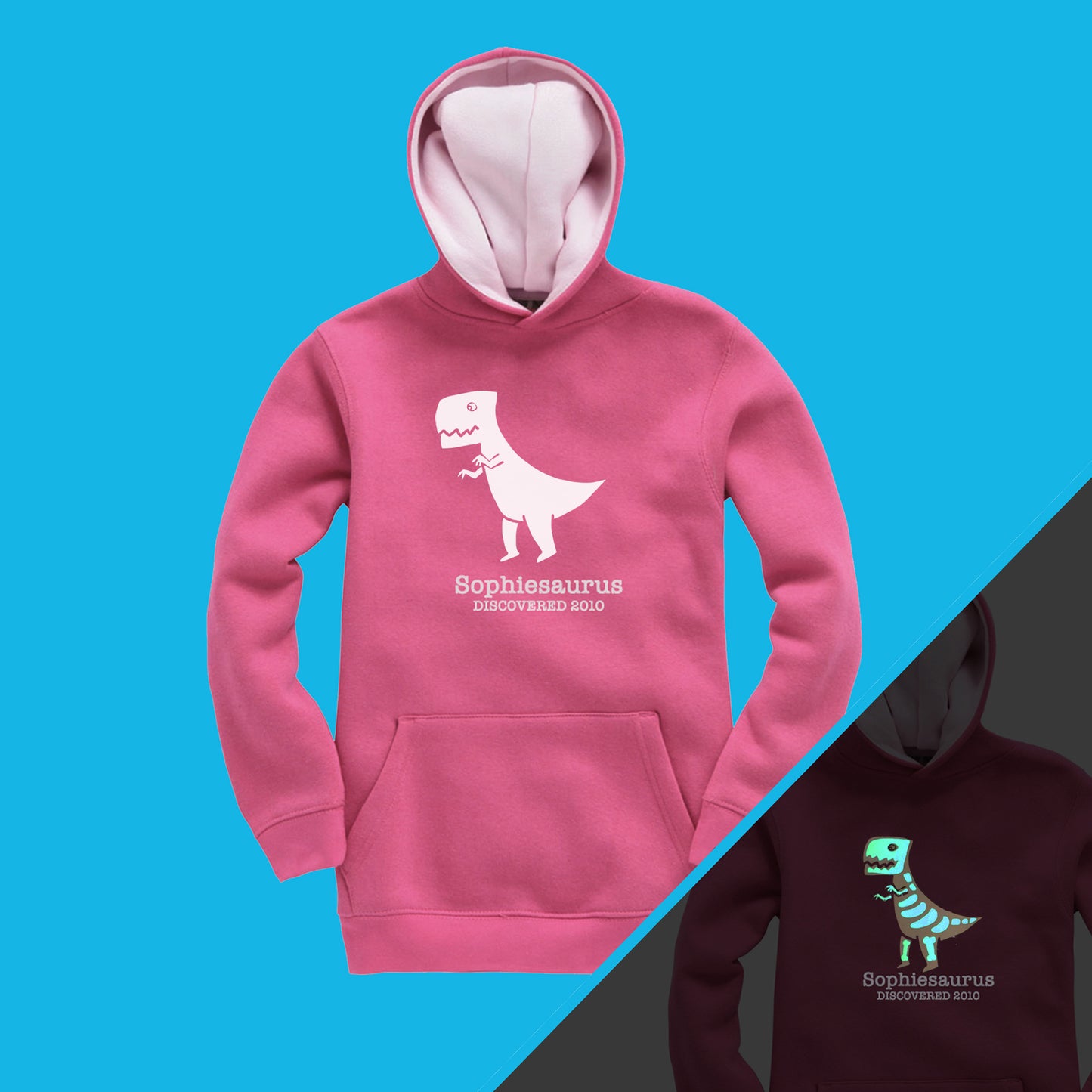 T-Rex Hoodie - Glow in the Dark Children's