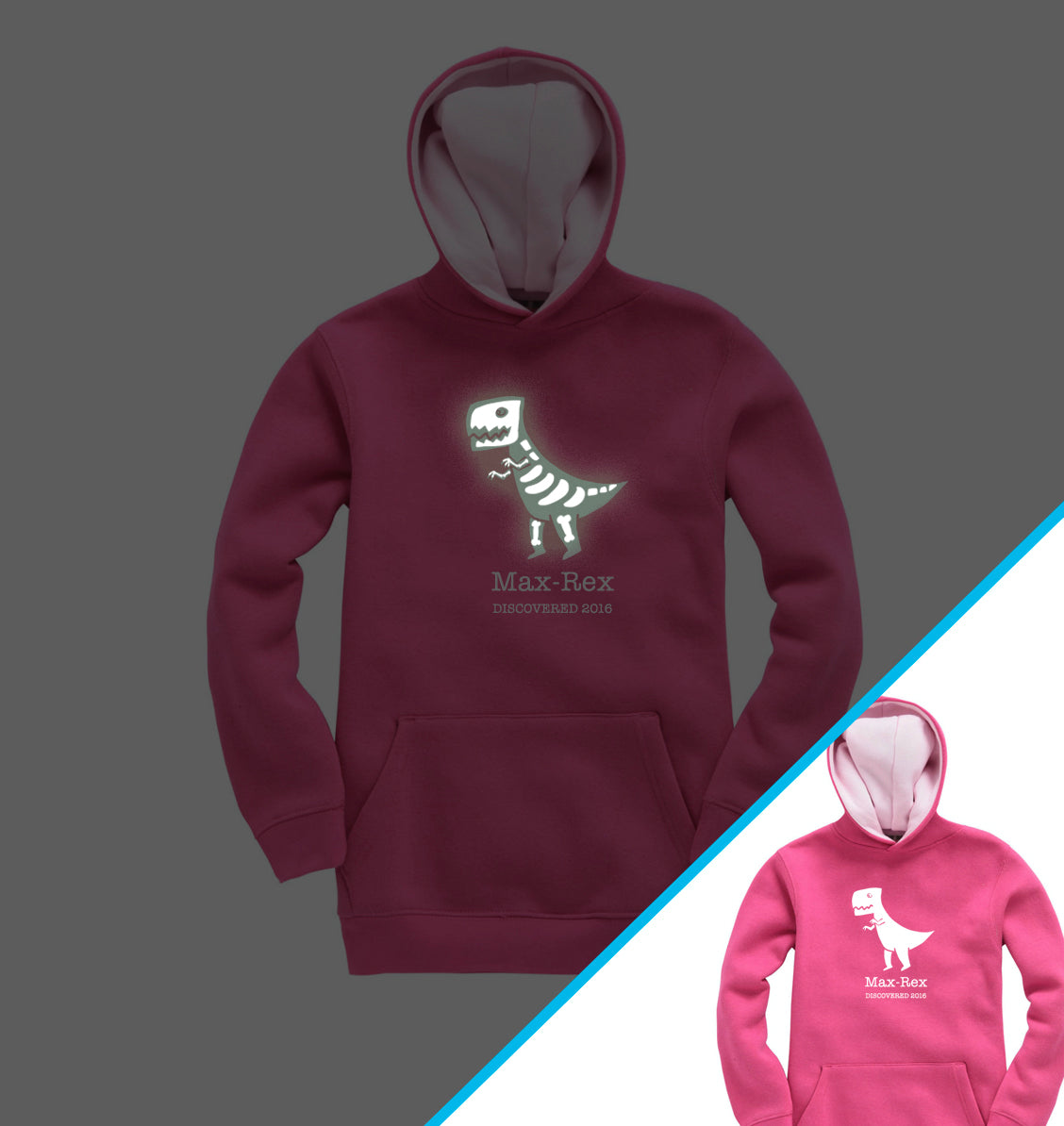 T-Rex Hoodie - Glow in the Dark Children's