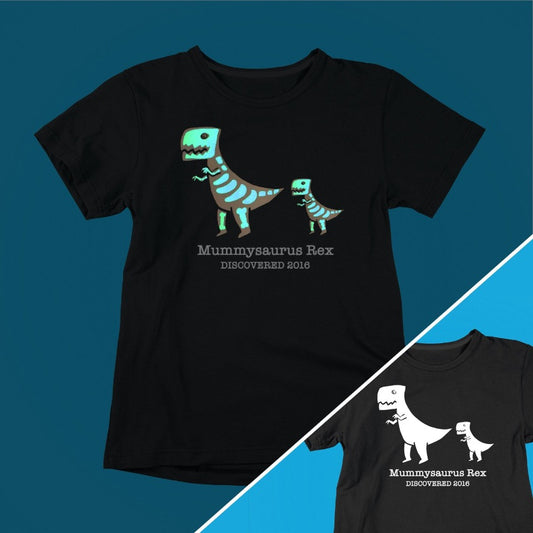 Mum T-rex t-shirt in black