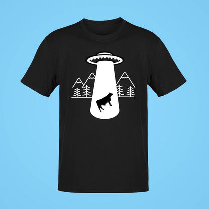 Cow beamed up UFO t-shirt