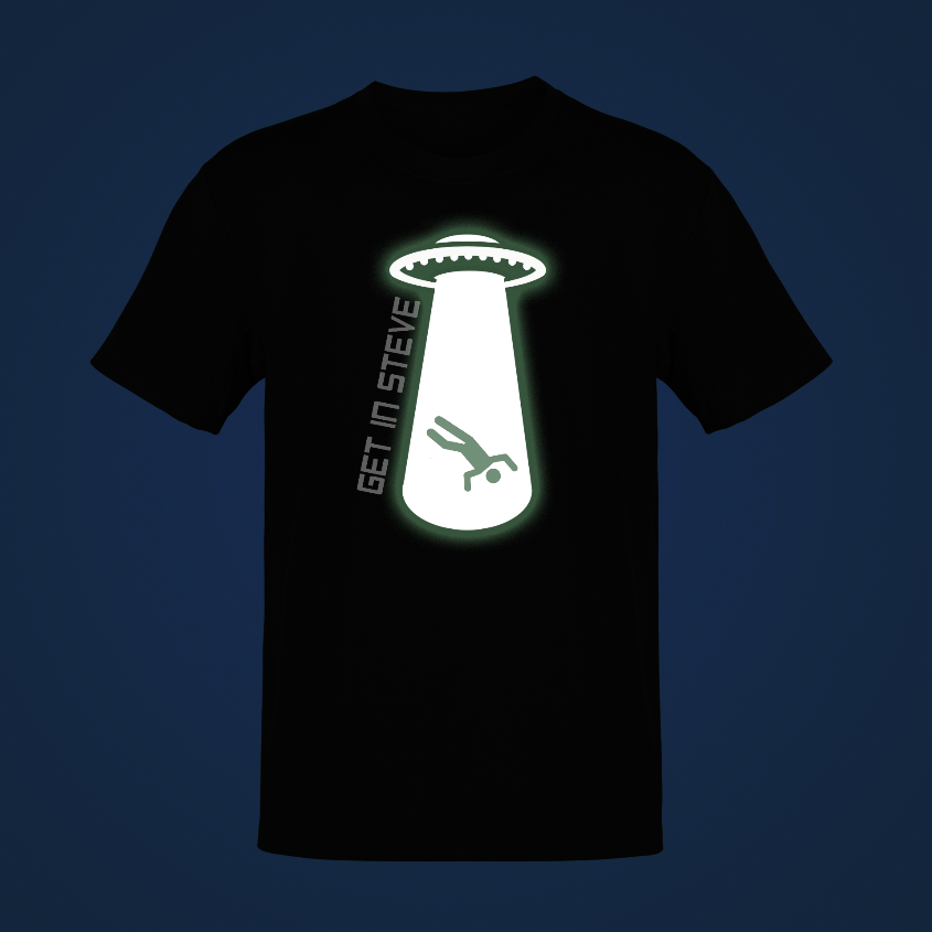 UFO Alien t-shirt glowing in the dark