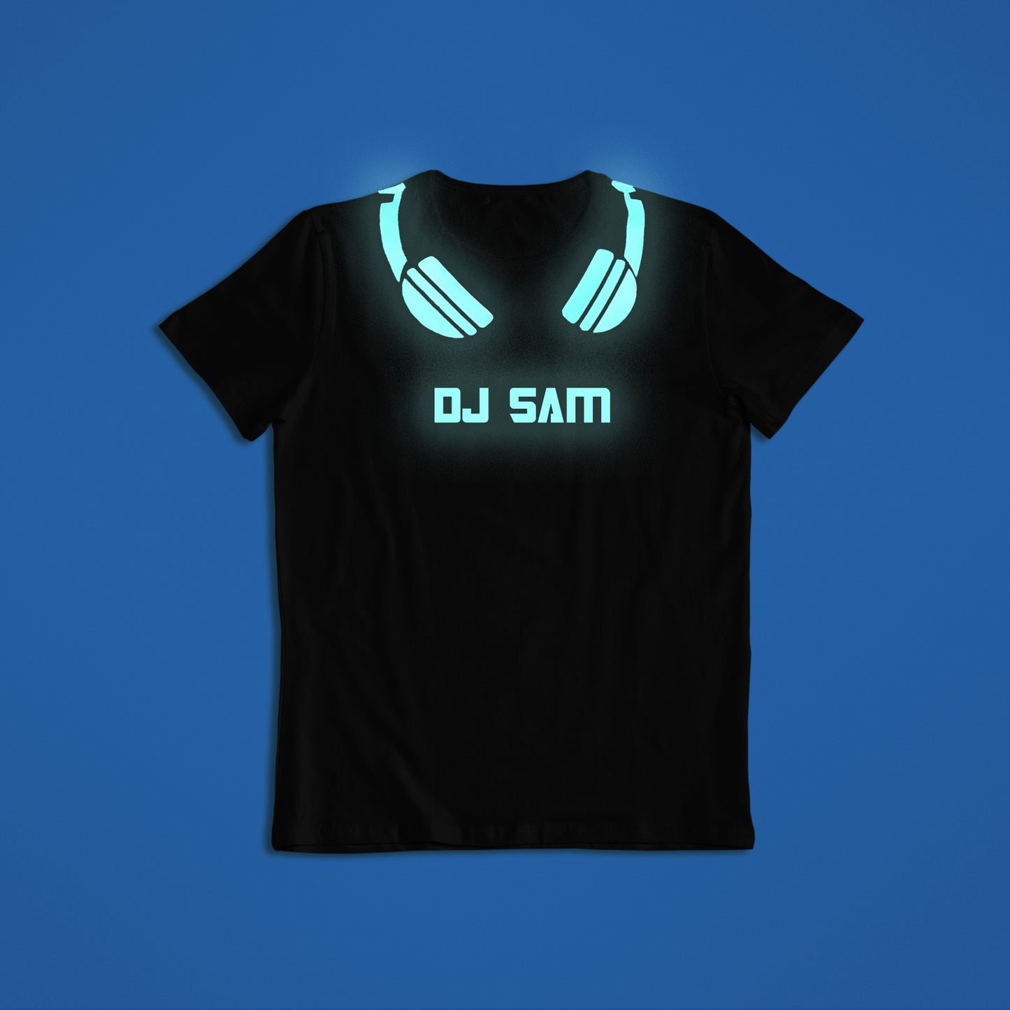 DJ t-shirt glowing in the dark