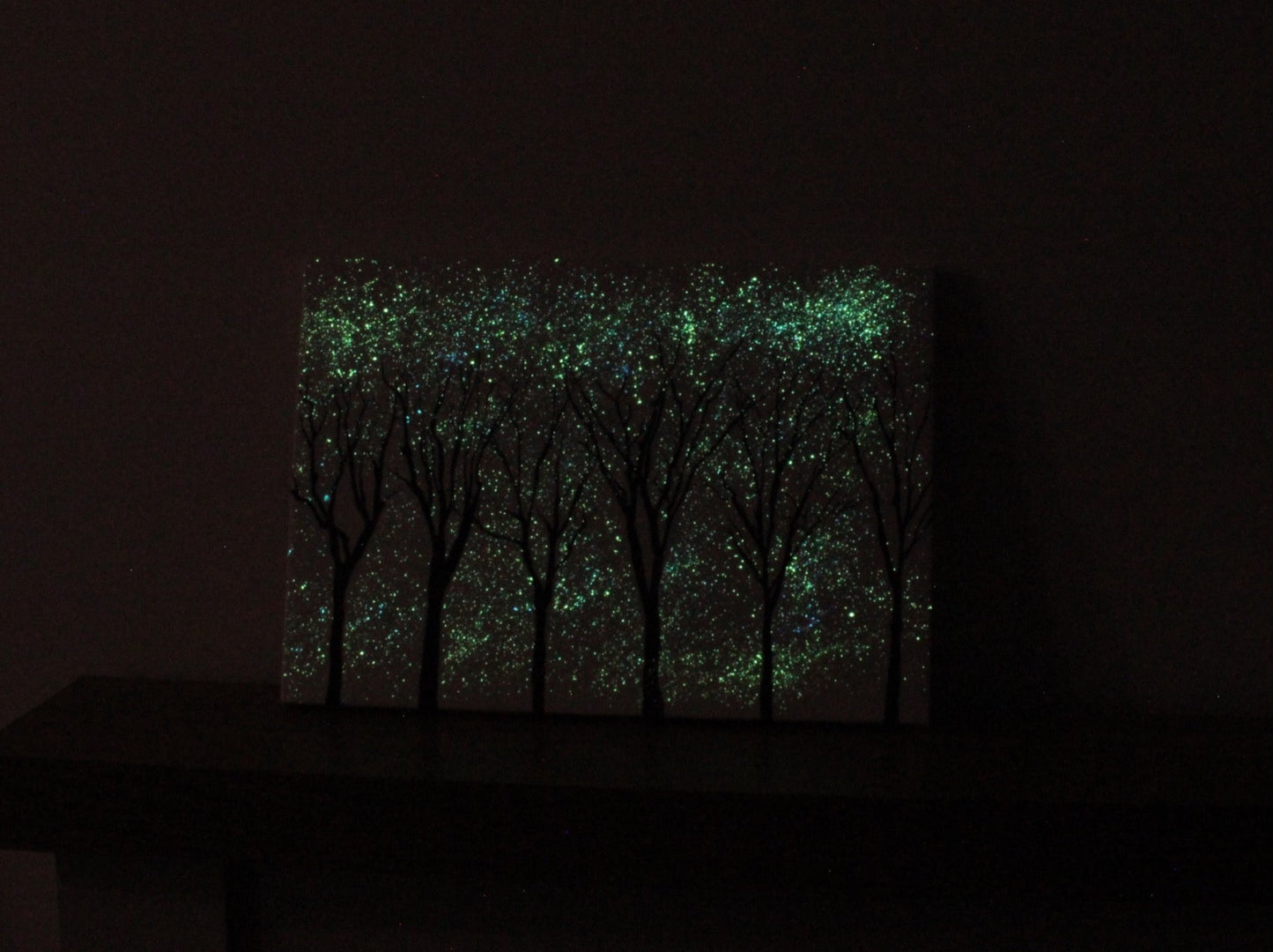 Glow in the dark trees canvas