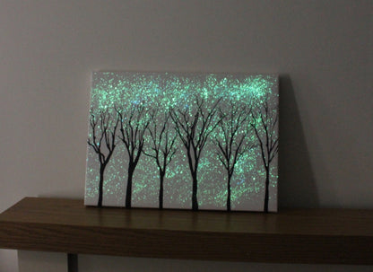 Glow in the dark trees canvas