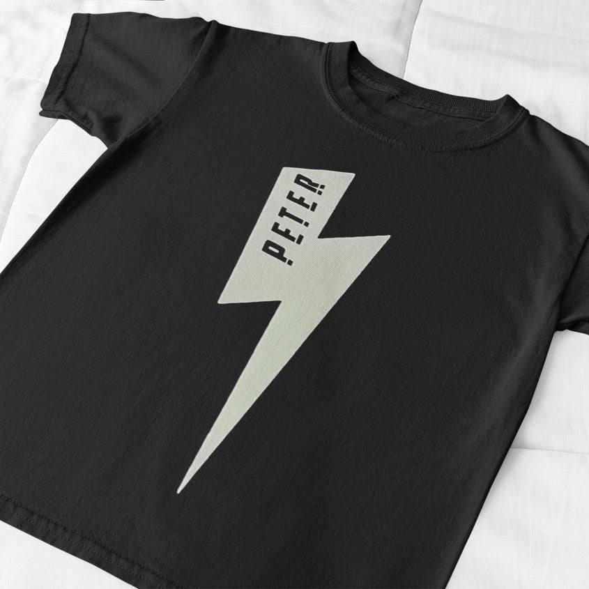 Lightning bolt personalised t-shirt
