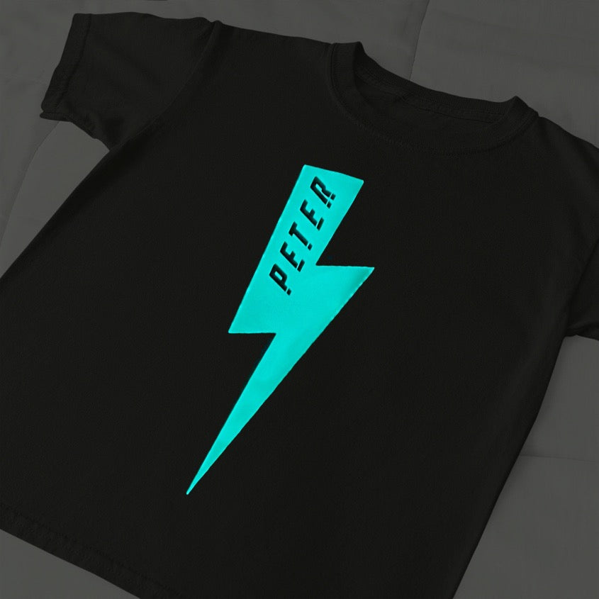 Lightning bolt glow in the dark t-shirt